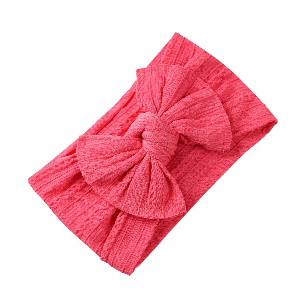 Wholesale Nylon baby elastic jacquard wide bow headband